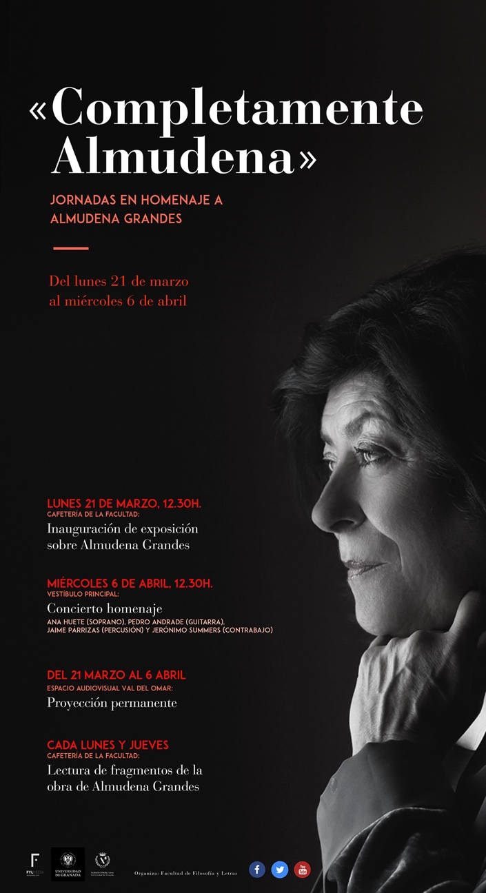 Cartel de las Jornadas Homenaje a Almudena Grandes en la Facultad