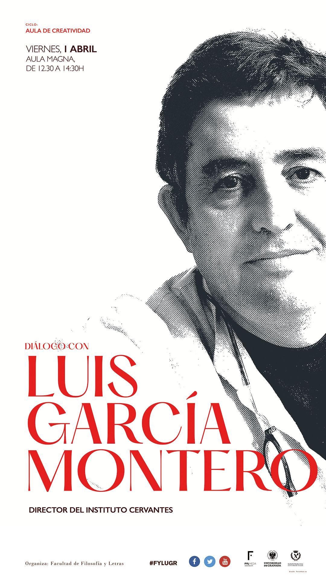 Cartel del evento "Diálogo con Luis García Montero"