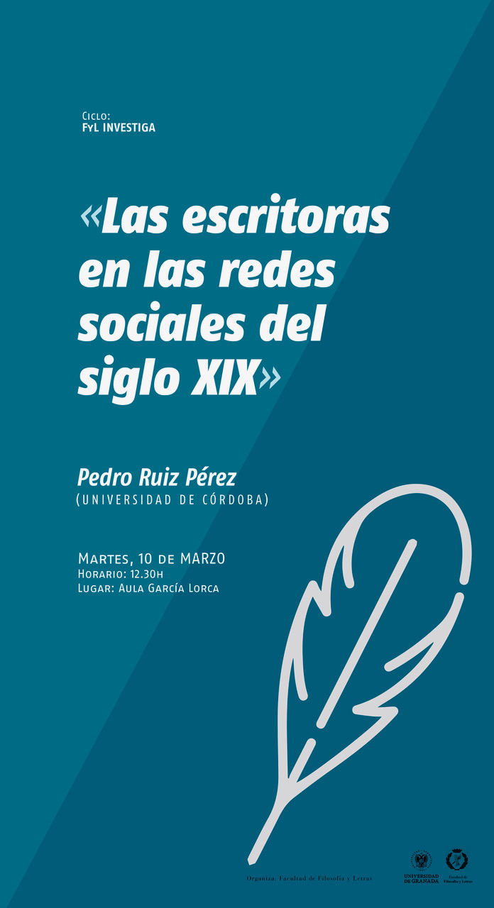 Cartel de la conferencia Imagen de la charla "Las escritoras en las redes sociales del siglo XIX"